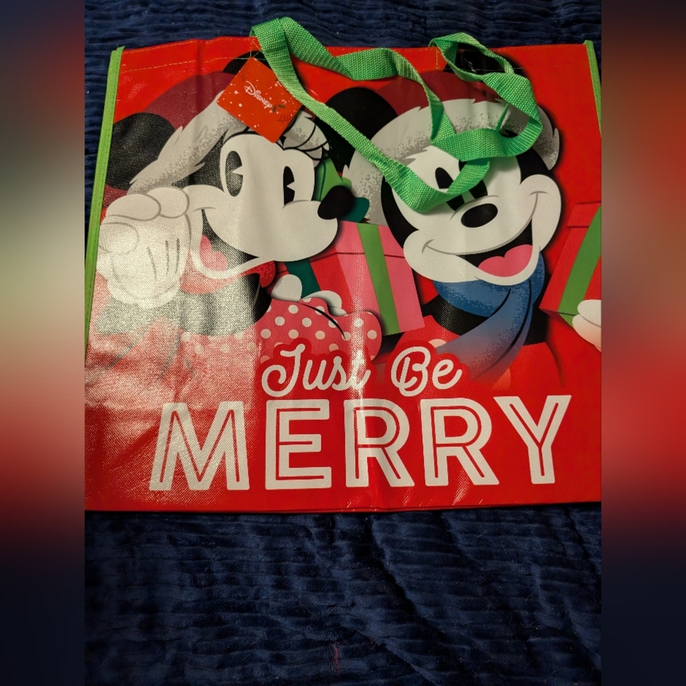 🦋 New Disney Mickey And Minnie Just Be Merry' Tote Bag Large